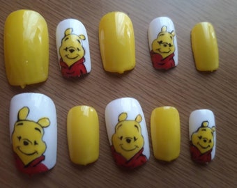 26-ideias-de-unha-decorada-ursinho-pooh