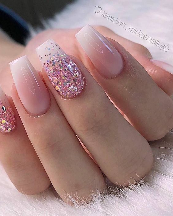 Unha Decorada Com Glitter