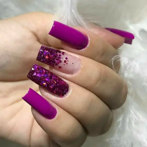 Unha Decorada Com Glitter