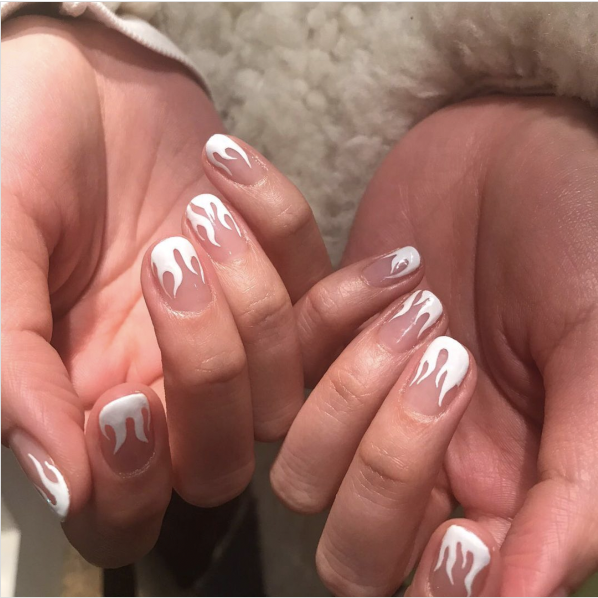 Light Color Decorated Nails