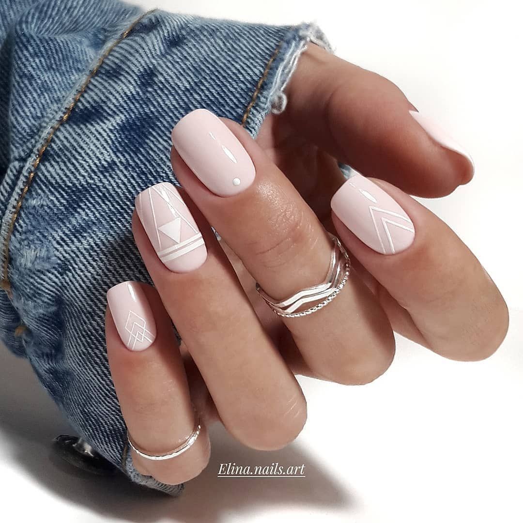 Light Color Decorated Nails