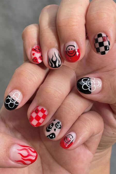 37-ideias-de-unhas-decoradas-preto-e-vermelho