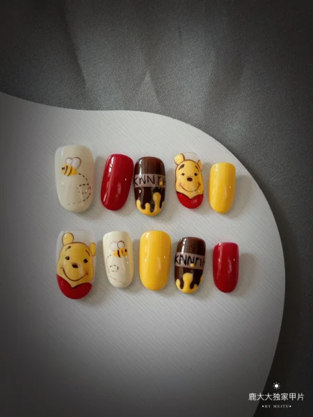 26-ideias-de-unha-decorada-ursinho-pooh