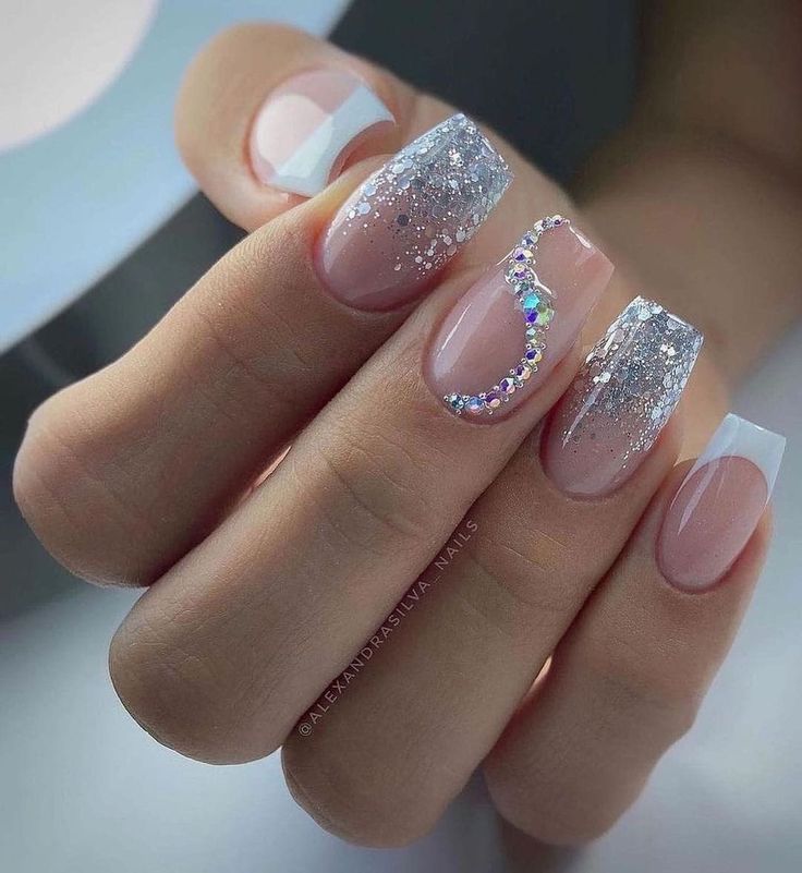 Nail Decorated With Glitter