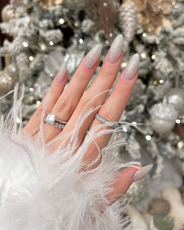 Nail Decorated With Glitter