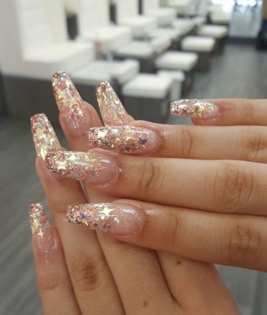 Nail Decorated With Glitter