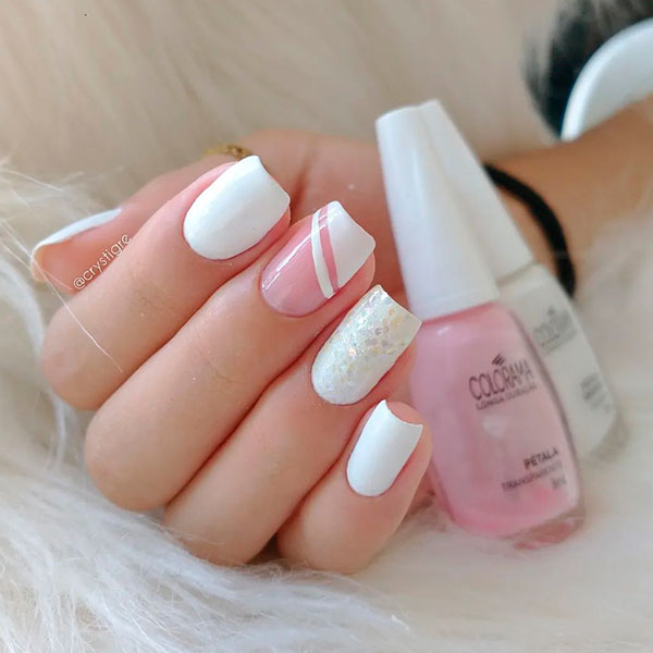 Unhas Decoradas De Cor Clara
