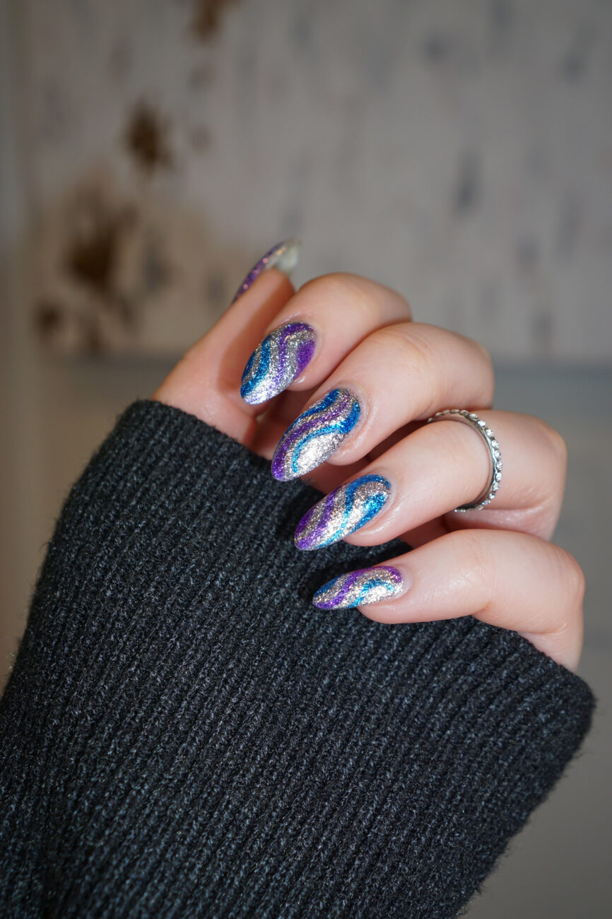 Nail Decorated With Glitter