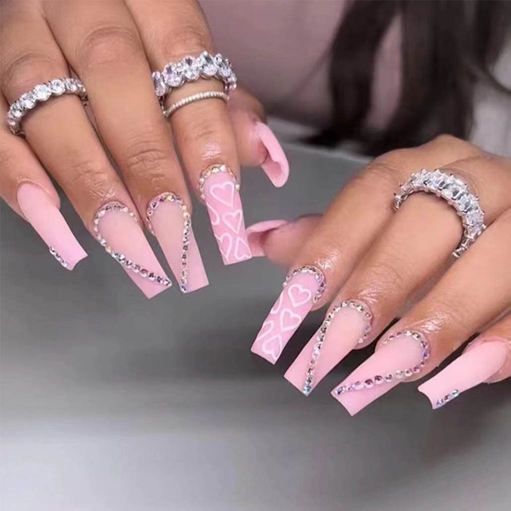 Pink Decorated Nails