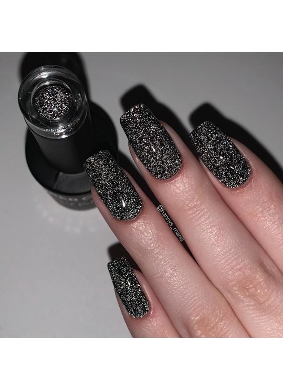 Nail Decorated With Glitter