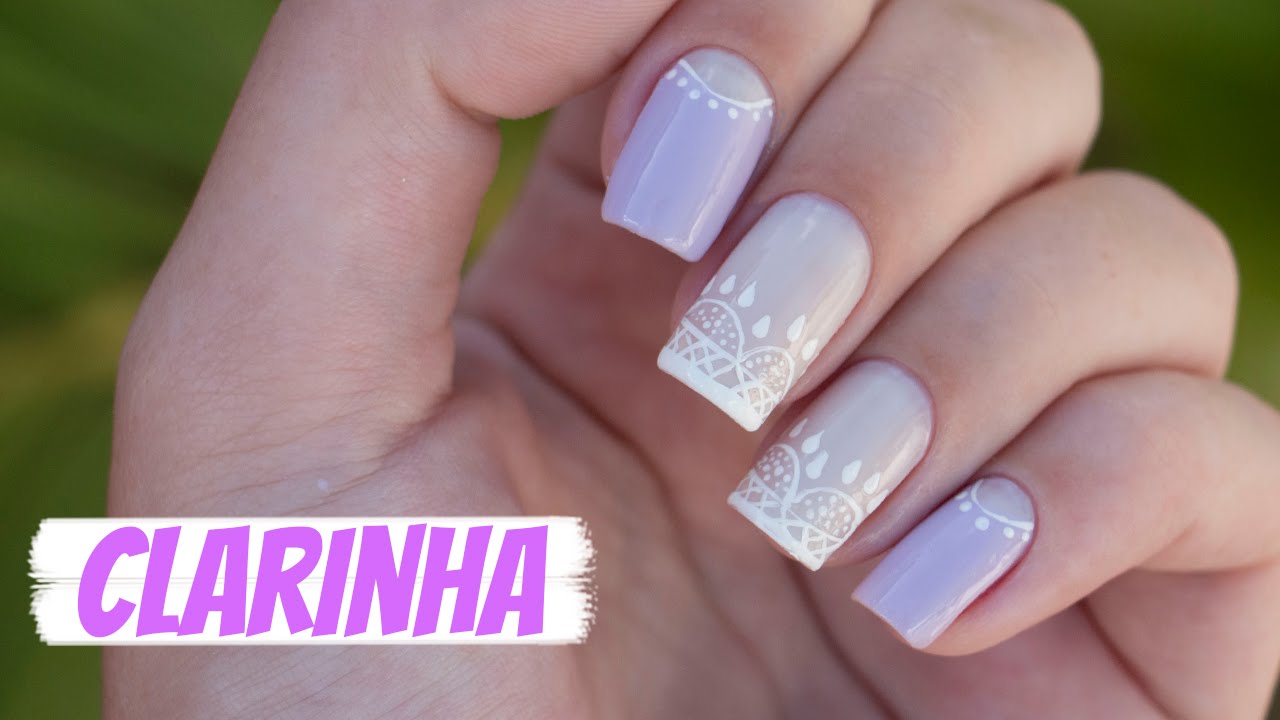 Unhas Decoradas De Cor Clara