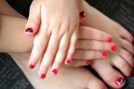 Ladybug Decorated Nails