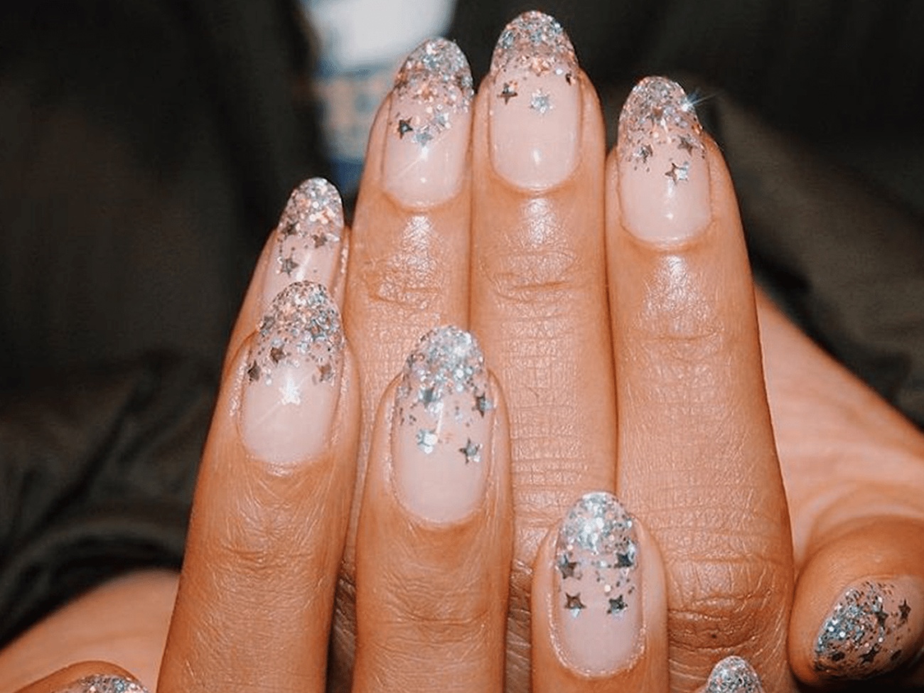 Nail Decorated With Glitter