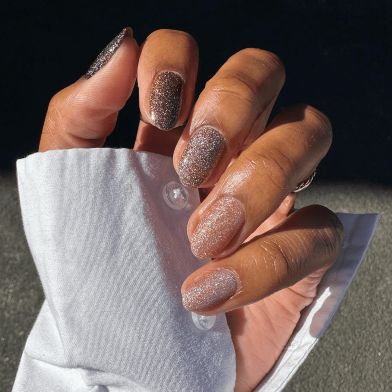 Nail Decorated With Glitter