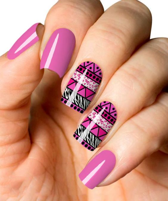 Unha Decorada Zig Zag