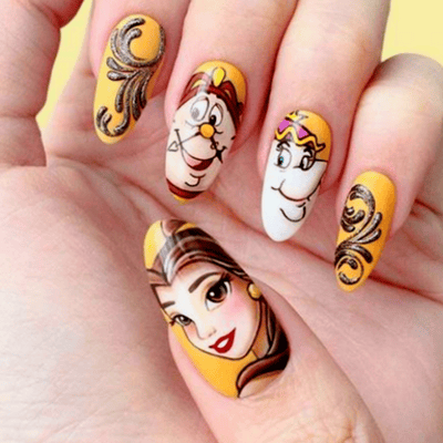 beauty and the beast nail art
