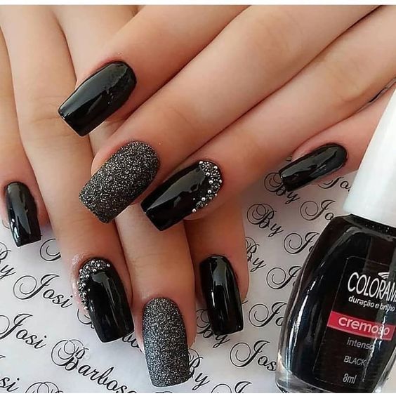 Unha Decorada De Preto