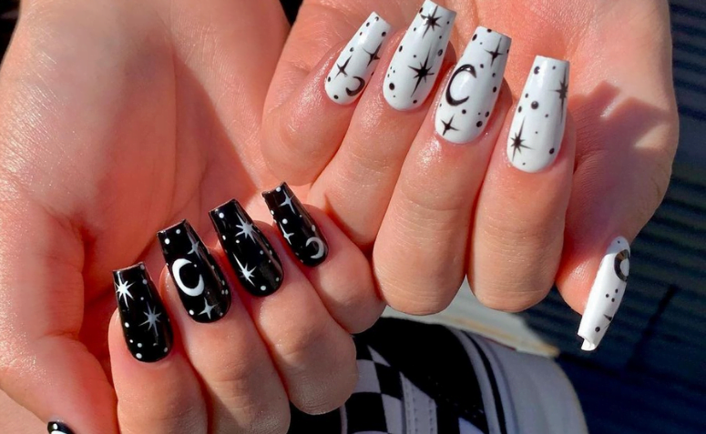 Unhas Decoradas Em Preto E Branco