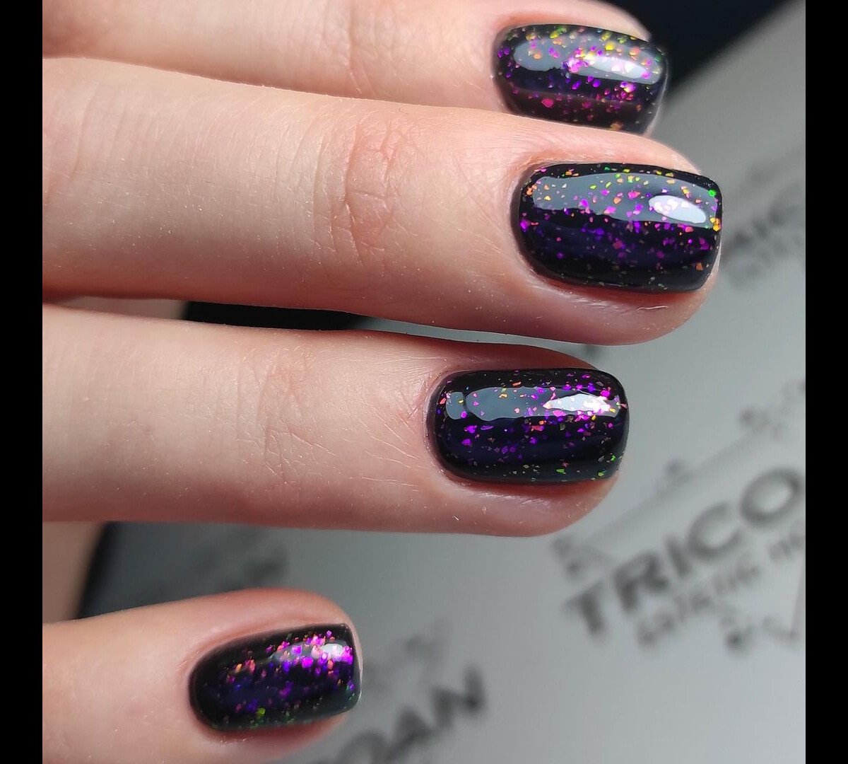 Foto: Unhas galaxy com glitter colorido ...