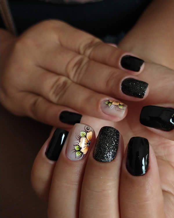 50 lindas unhas decoradas pretas fáceis ...