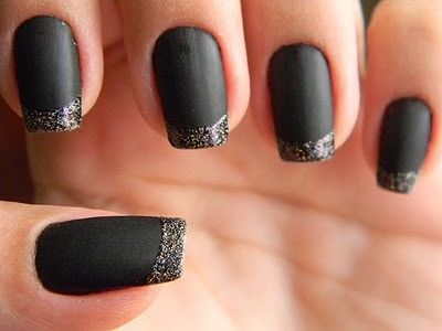 Glitter french manicure, Glitter tip ...
