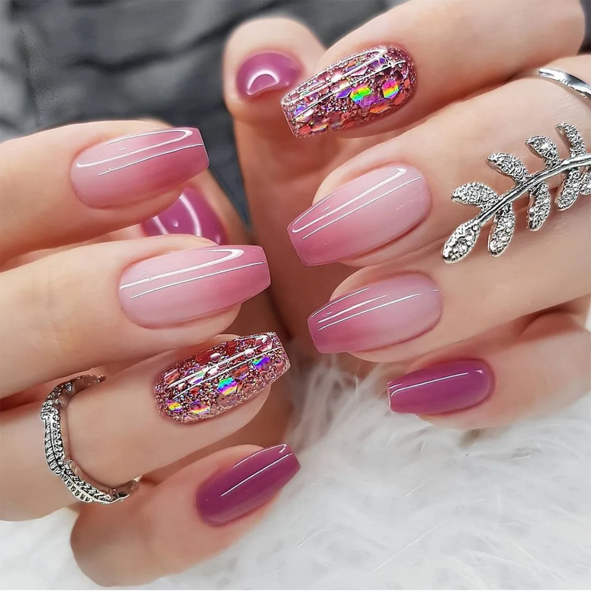 Unhas Glitter Bailarina Preta ...