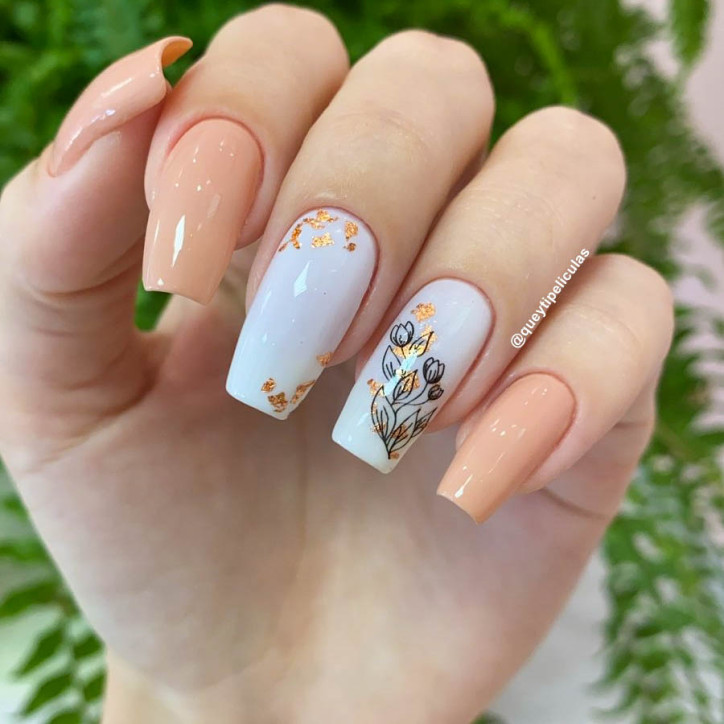 Adesivos de unhas raminho com flores ...