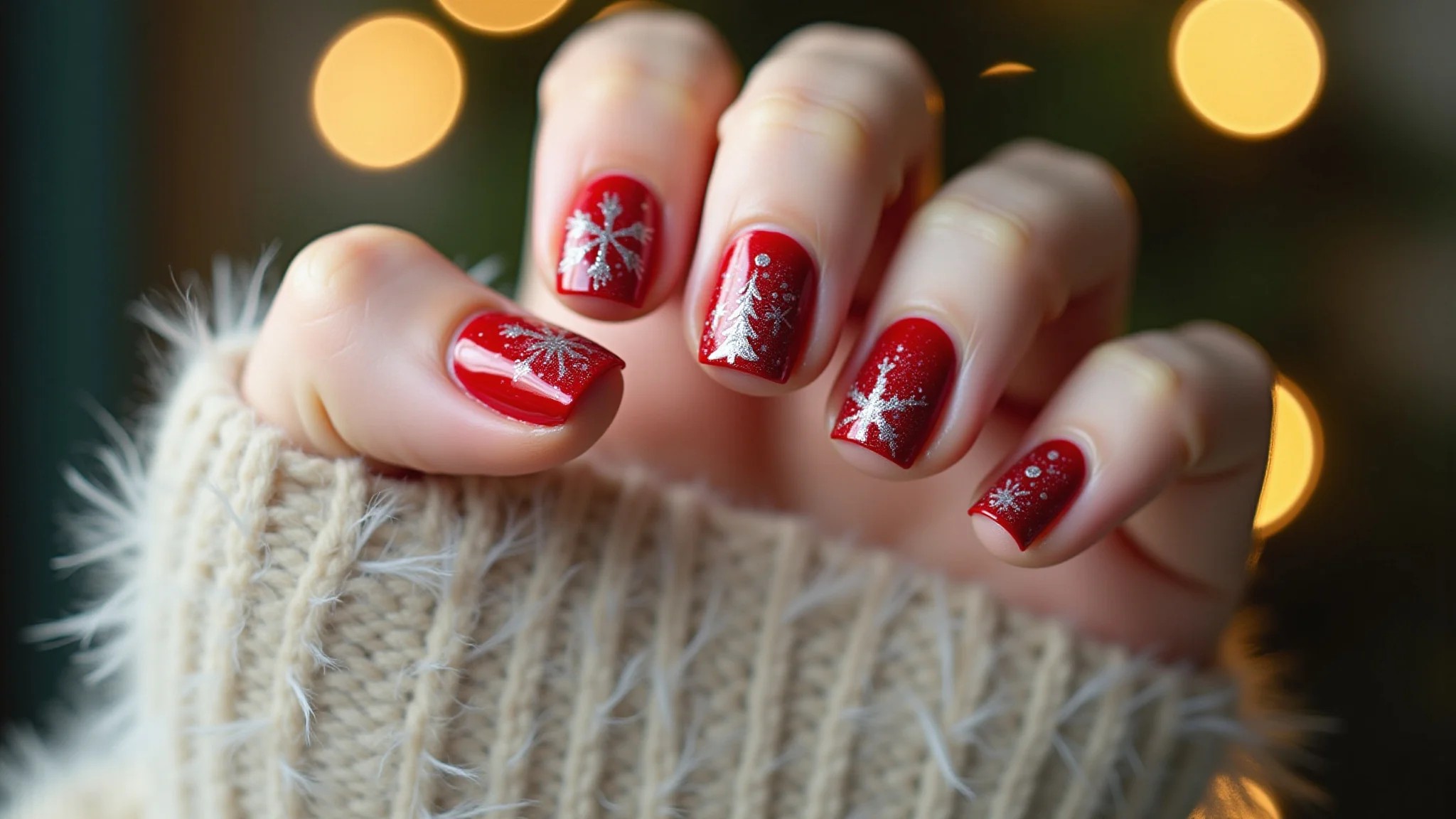 Inspirações de unhas decoradas para o Natal no Pinterest.