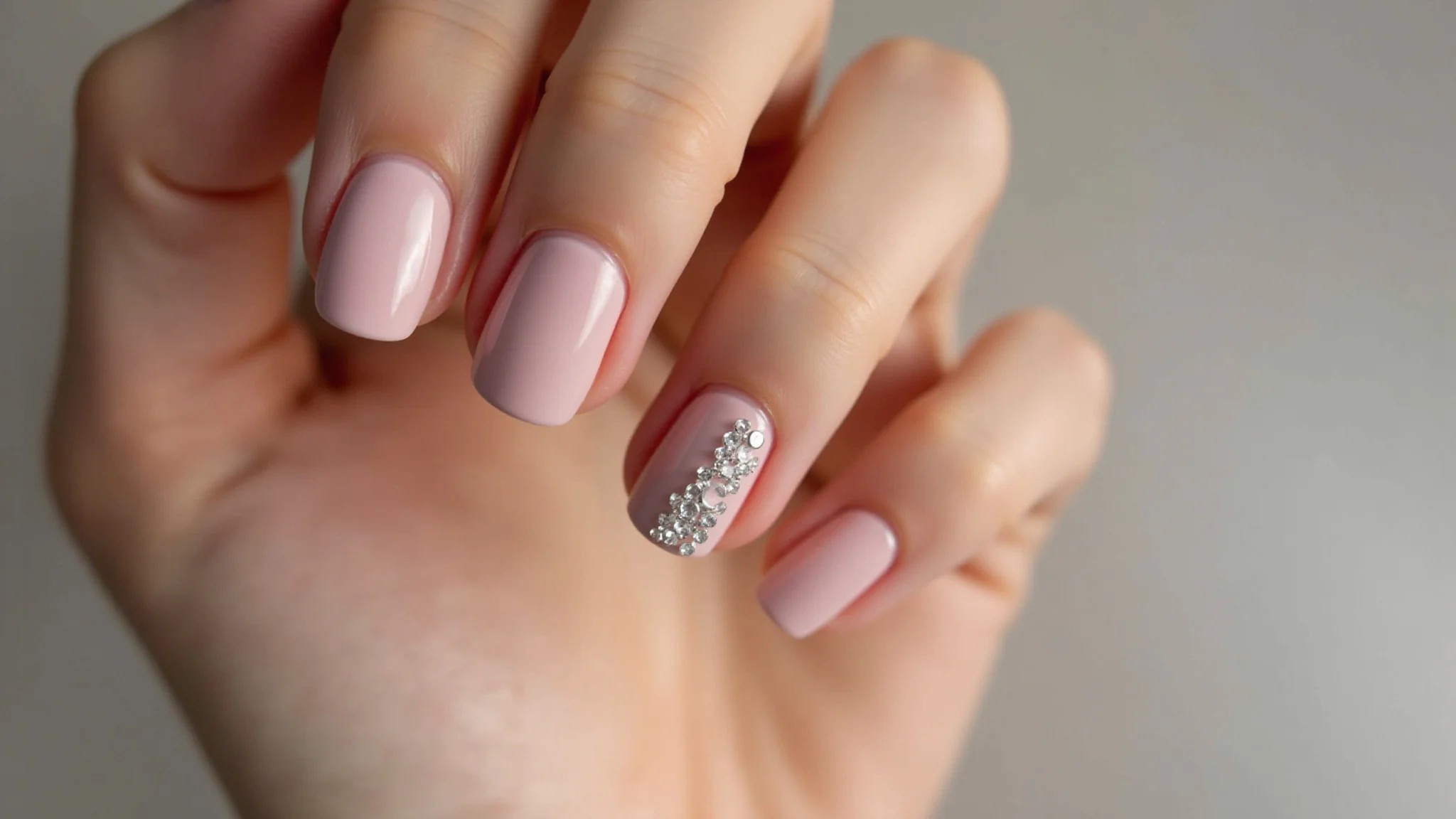 Filha única com detalhes delicados em unhas clarinhas.