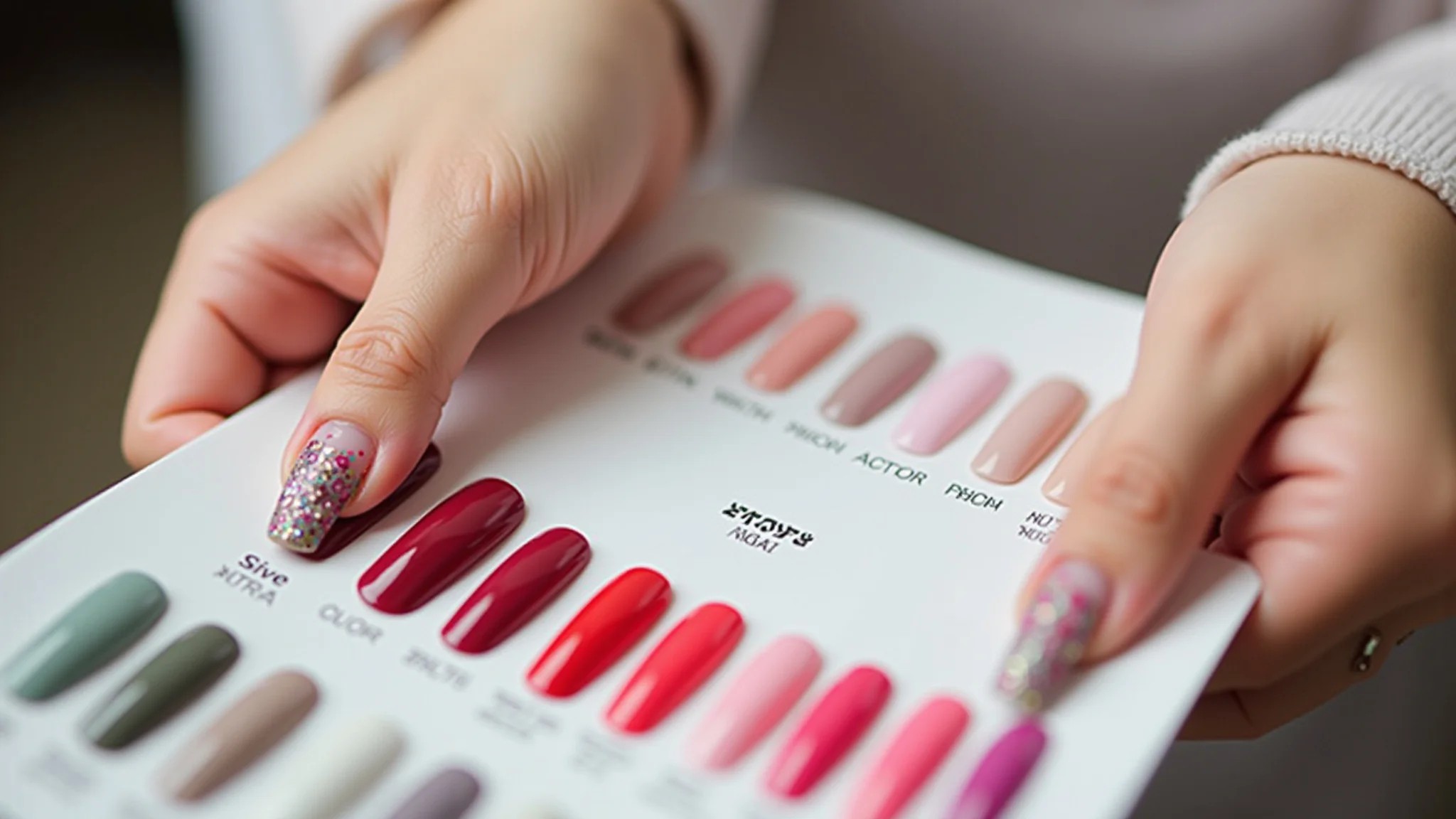 Tabela de cores para unhas bailarina, inspirações.