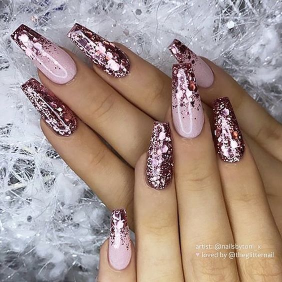 Unhas com Glitter