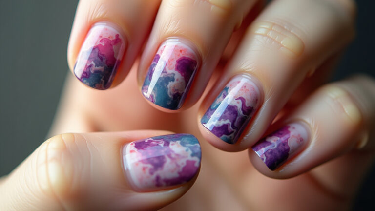 10 Ideias Criativas de Unhas Decoradas Marmorizada