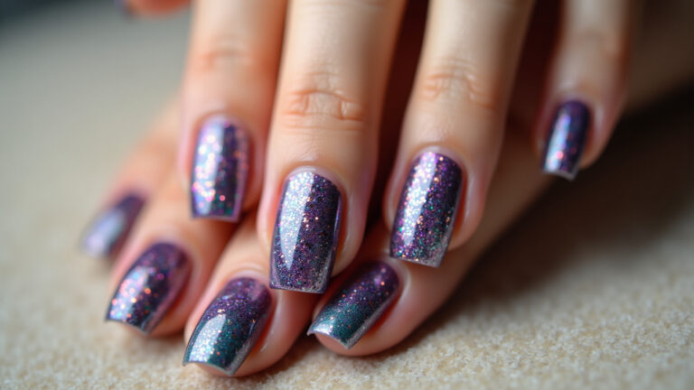 20 Ideias Incríveis de Unhas Decoradas com Glitter em Pó