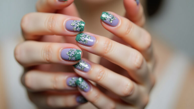Unhas Decoradas Lilás e Verde: 15 Ideias Incríveis para Você se Inspirar