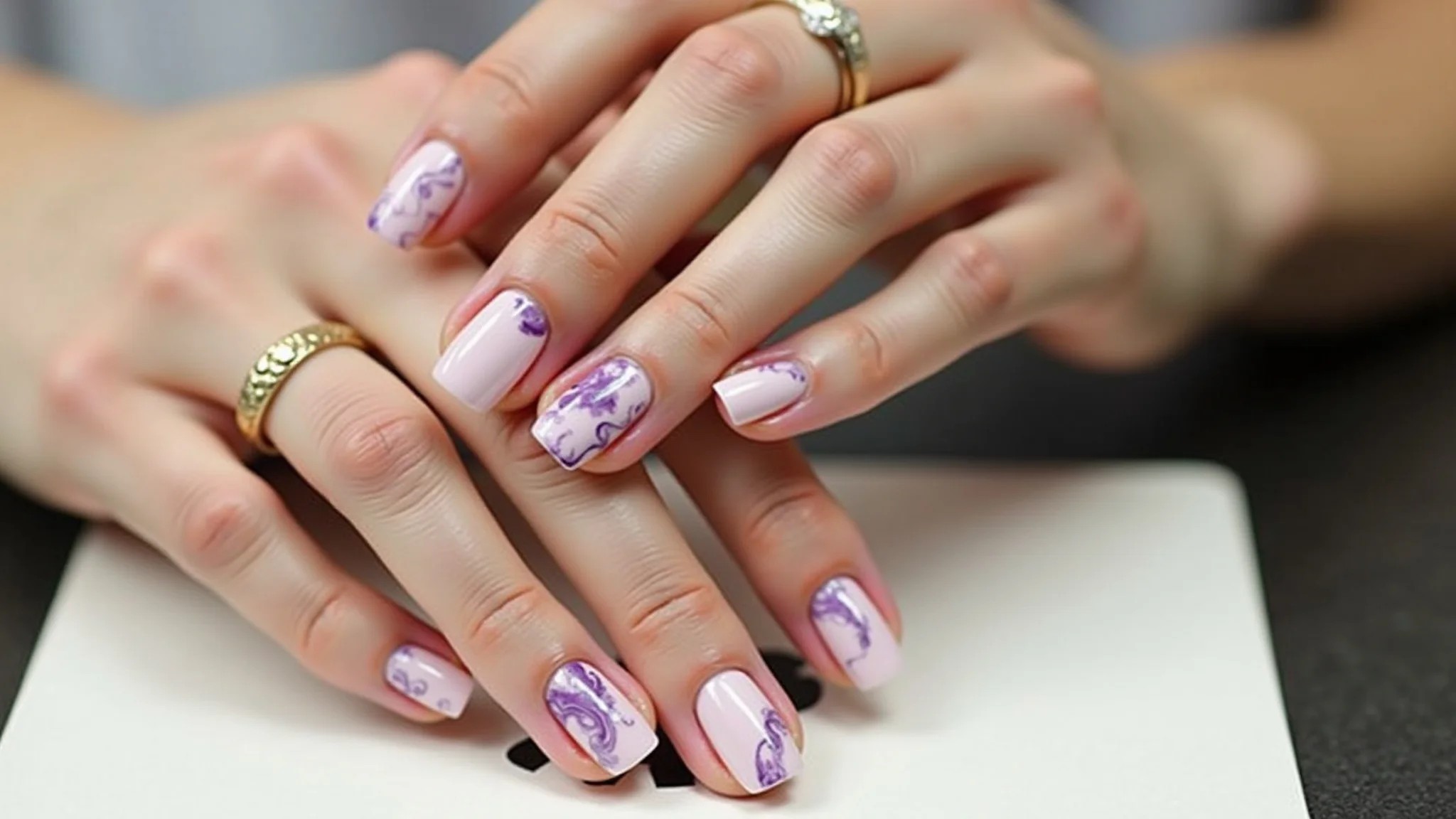 Inspirações de unhas marmorizadas no Pinterest, nail art e tutoriais.