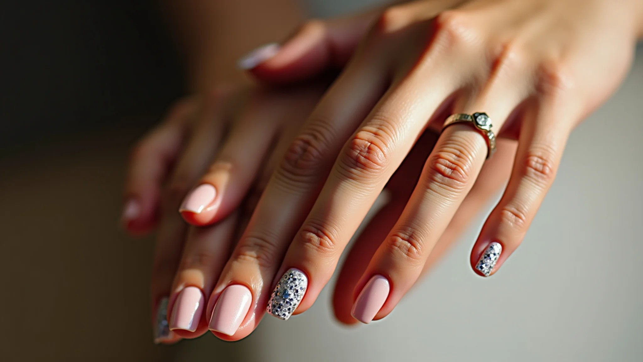 Unhas com técnica da filha única, um toque de personalidade.