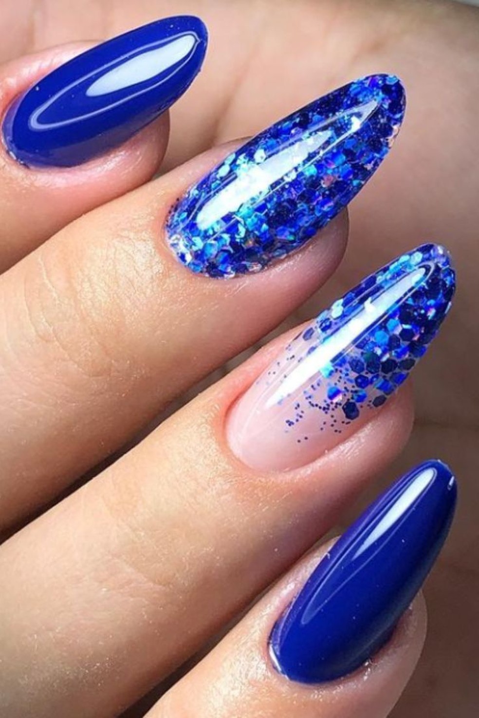 unhas de gel decoradas com glitter para ...