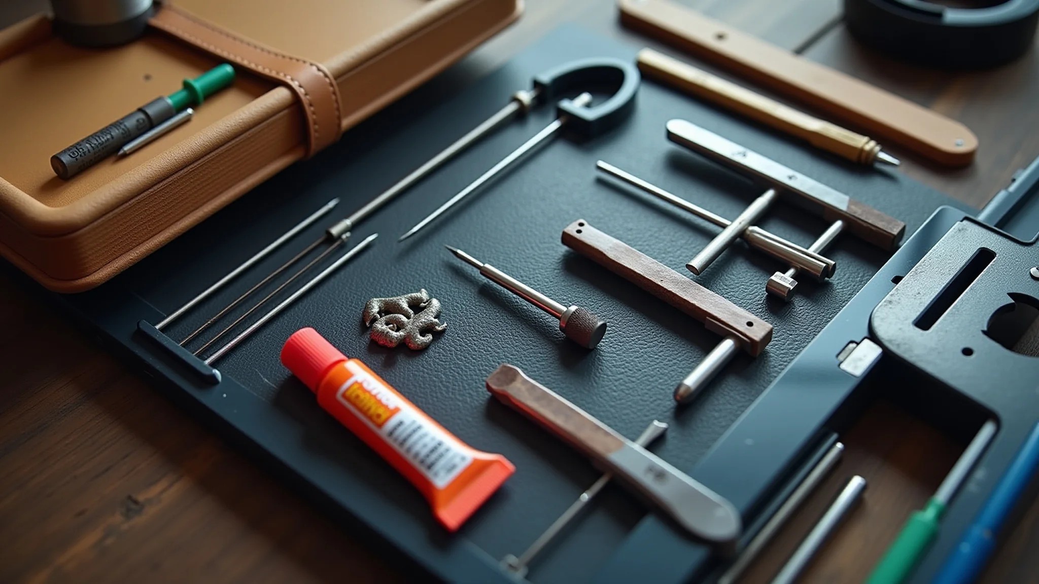Kit completo para unhas de fibra de vidro com todos os materiais.