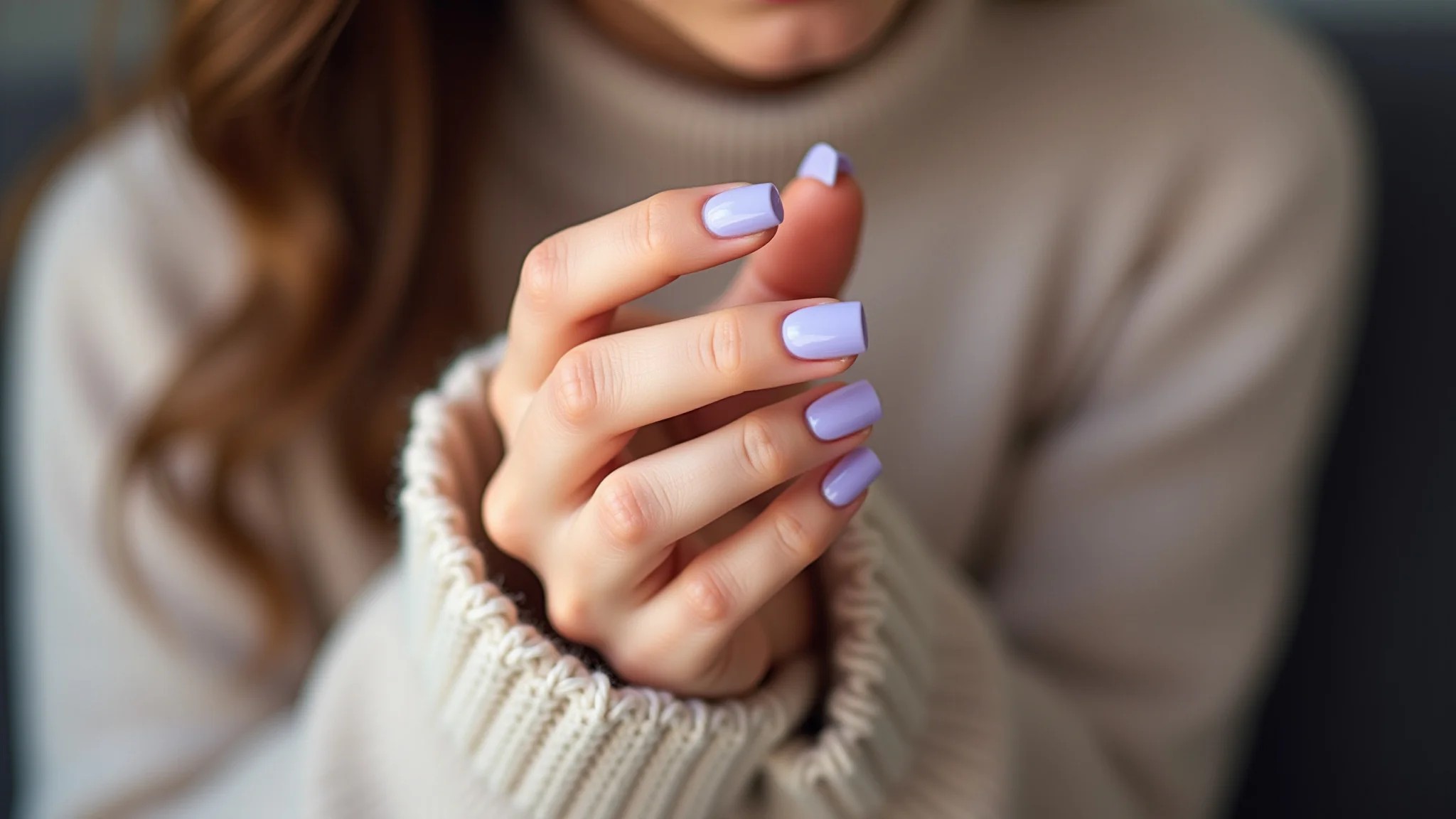 Unhas lilás com filha única decorada, fotografia profissional.