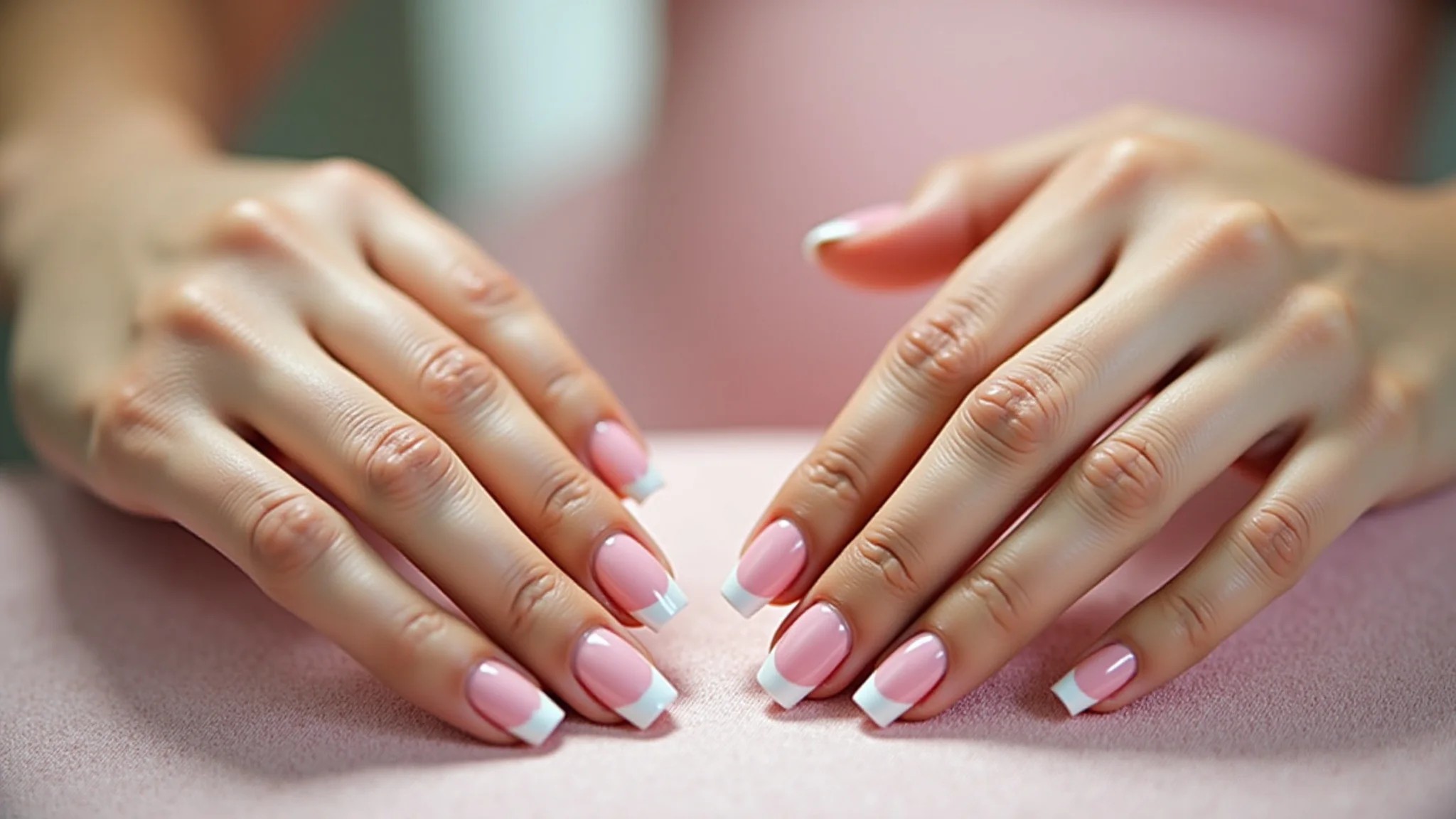 Unhas bailarina com francesinha clássica, fotografia profissional.