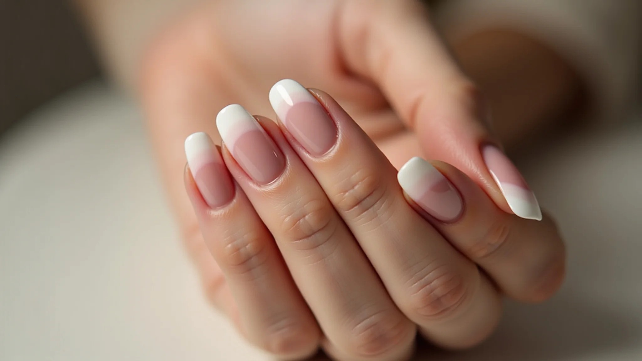 Francesinha ombré suave e elegante, degradê de cores, unhas decoradas.