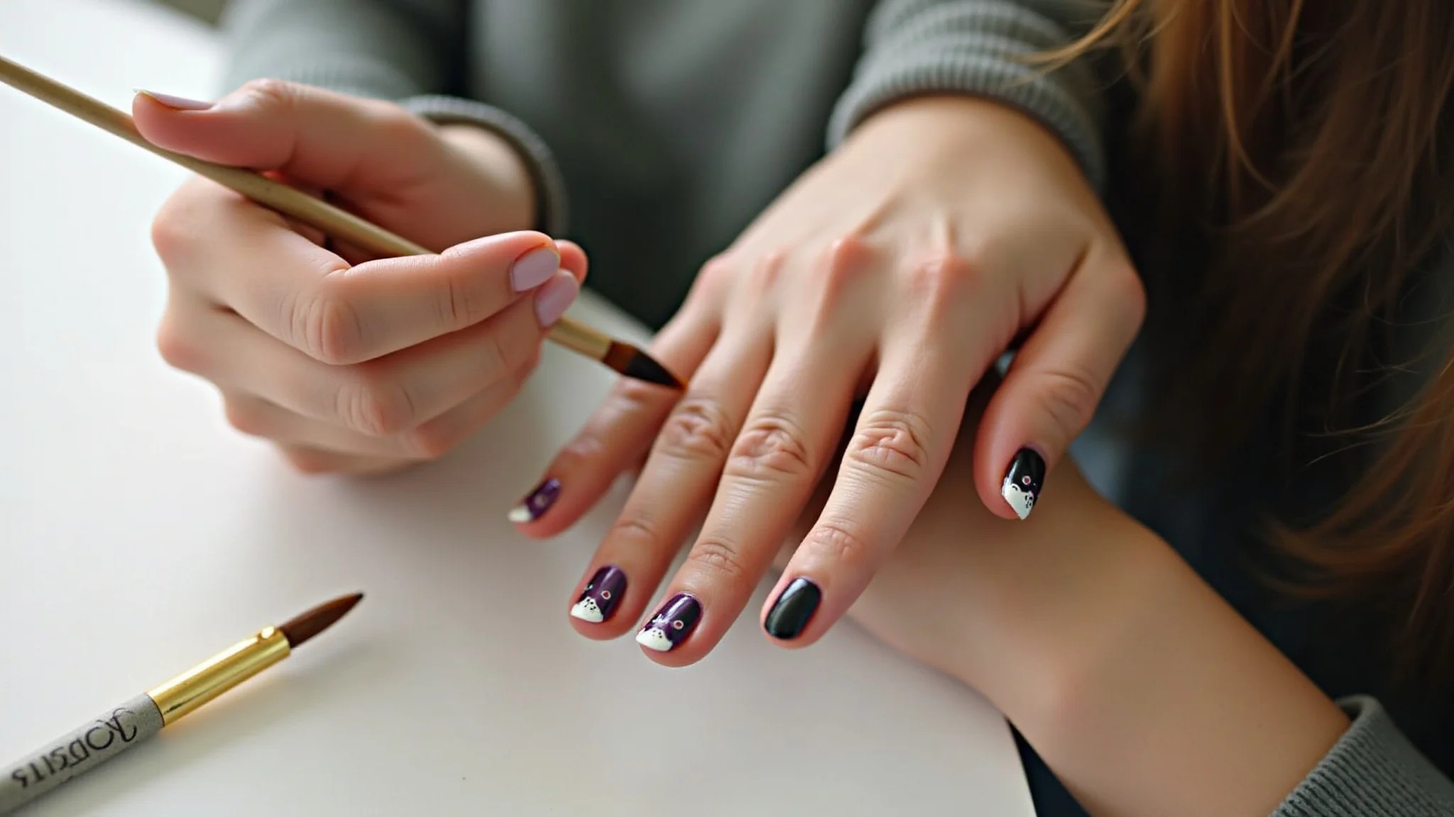 Fazendo unhas decoradas com gato em casa, guia passo a passo.