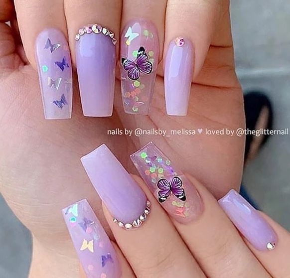 Unhas roxas borboleta violeta | Purple ...
