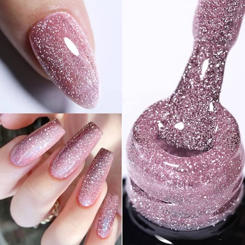 VERONNI Pink Glitter Gel Nail Polish ...