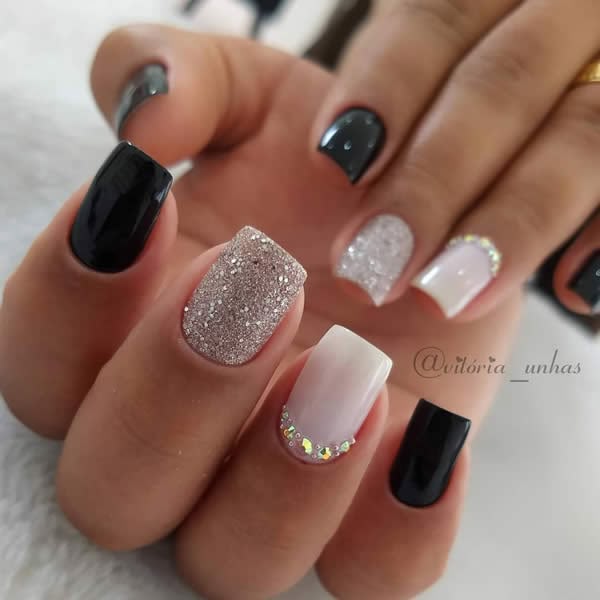 50 lindas unhas decoradas pretas fáceis ...