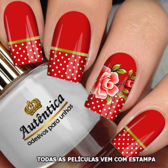 Adesivo de Unha Flor Cores Disponiveis ...