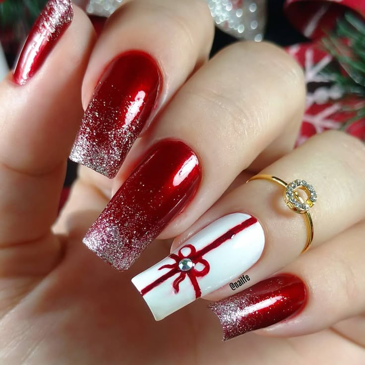Unhas decoradas natal e ano novo