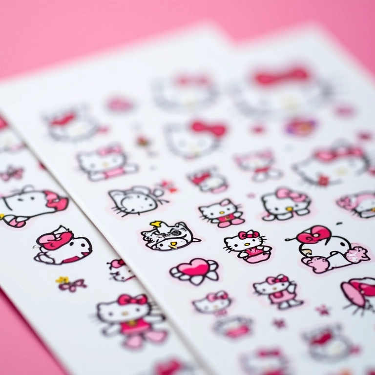 Adesivos de unhas Hello Kitty.