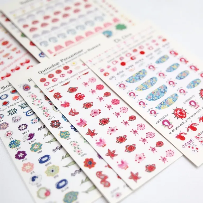 Adesivos e películas de qualidade para unhas de gel.