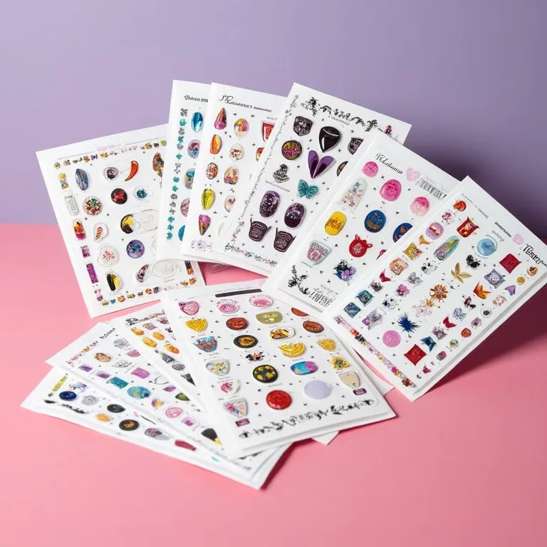 Adesivos e películas para unhas decoradas.